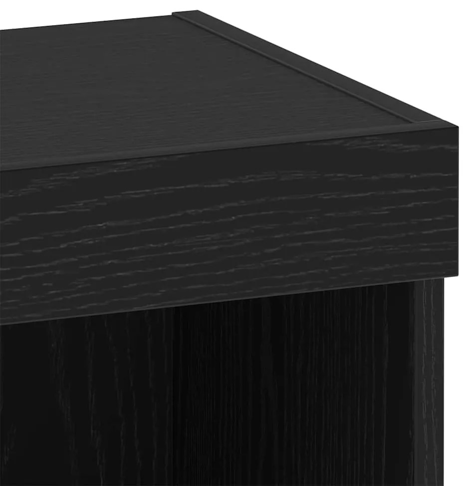 armários de parede vidaXL com luzes LED 2 pcs carvalho preto 40x30x30