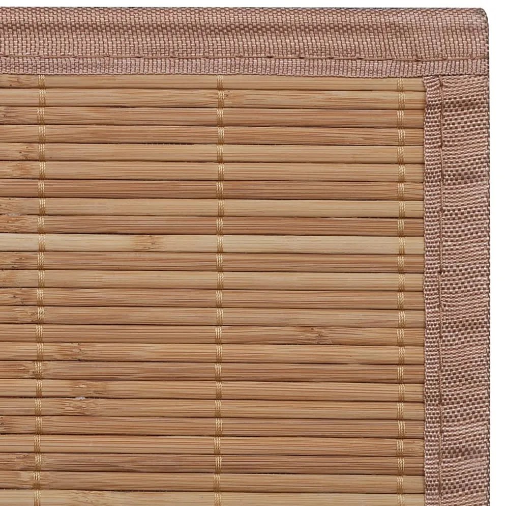 Tapete retangular bambu 80 x 300 cm castanho