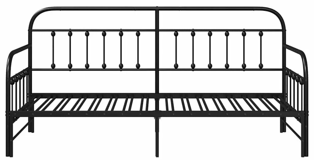 Estrutura de Daybed vidaXL com Cama Extra Preta 100x190 cm Aço