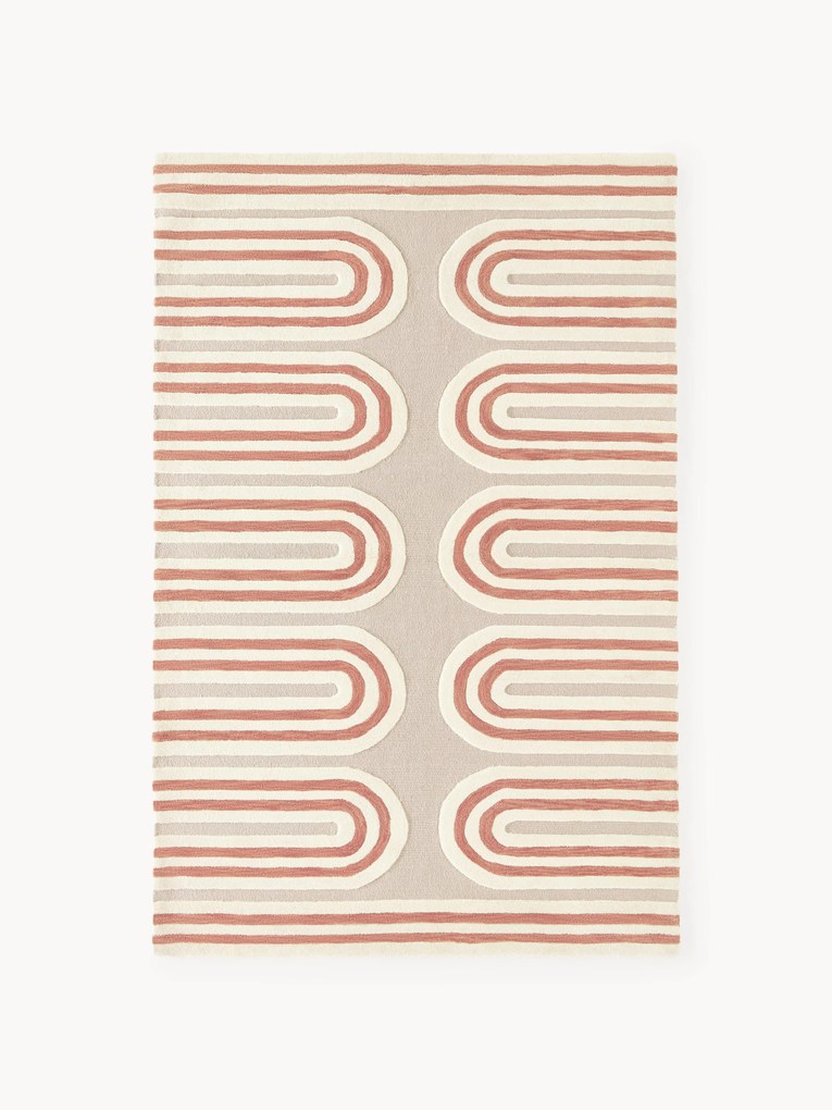 Tapete em lã artesanal com relevo Arne