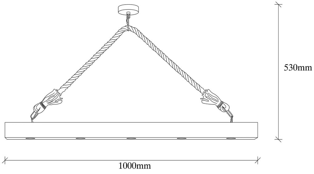 Candeeiro de Teto Erebos – Madeira – 100 x 7 cm