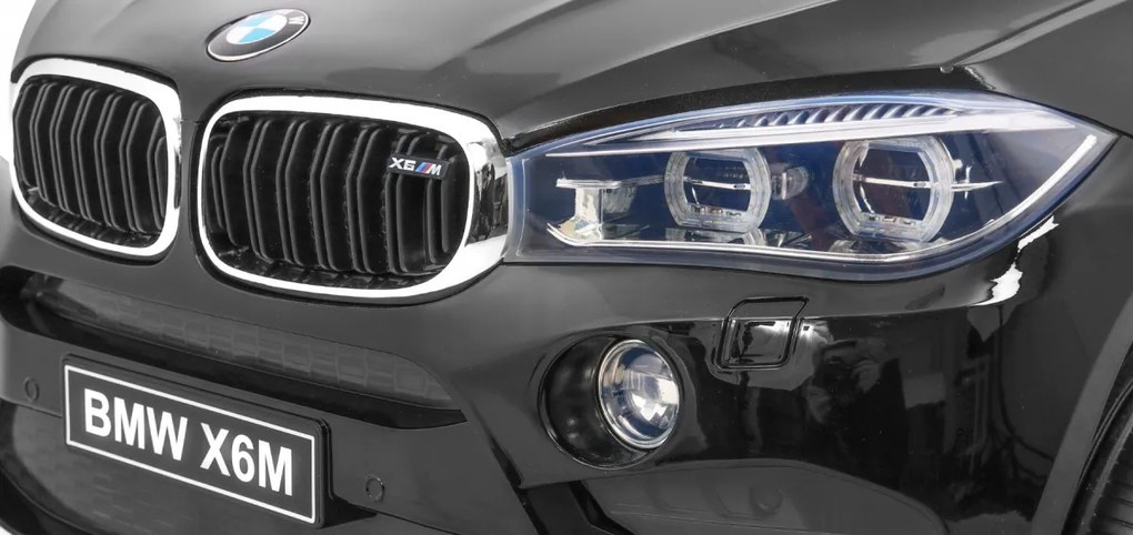 Carro elétrico para Crianças 12V BMW X6M Rodas de EVA, Assento de couro Preto Pintado