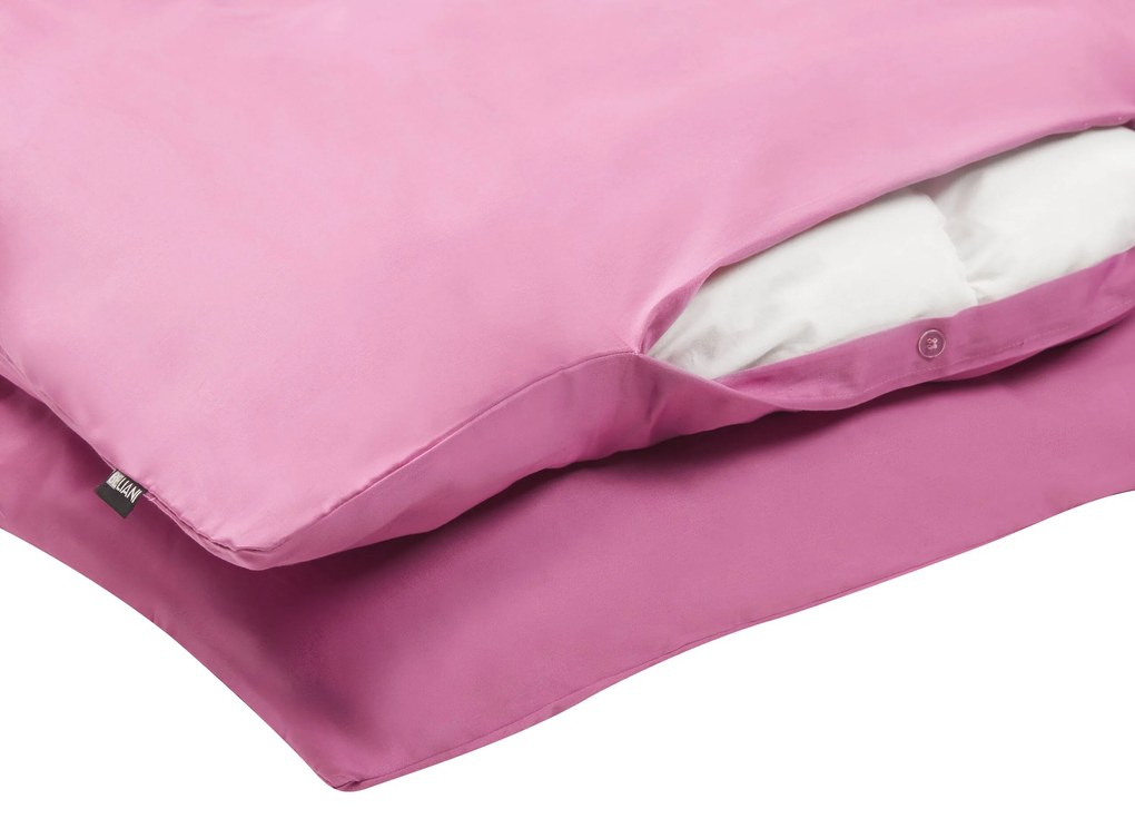 Conjunto de capas edredão em algodão acetinado rosa 200 x 220 cm HARMONRIDGE Beliani