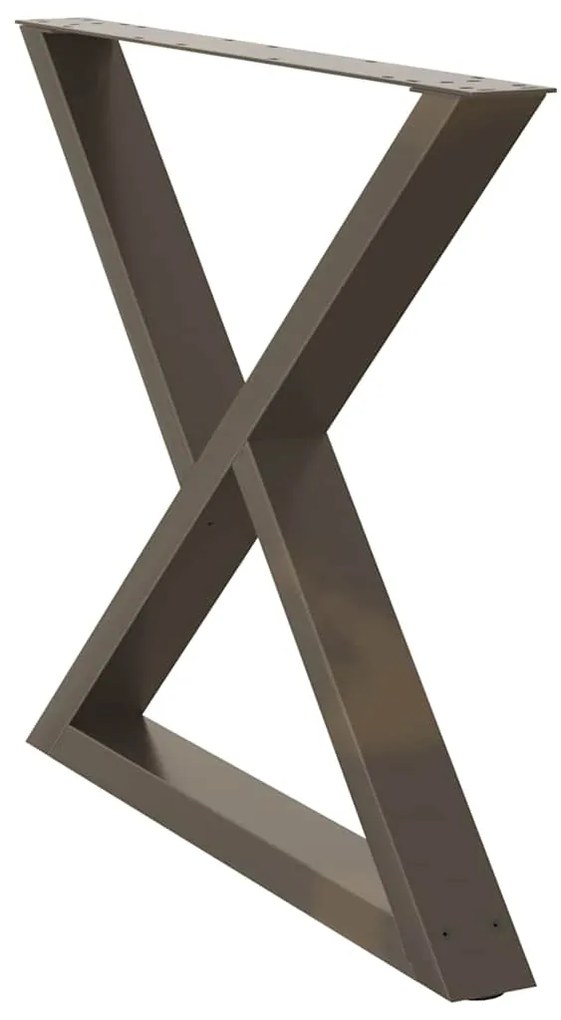 Pés para mesa de jantar 2 peças aço natural 90x(72-73,3) cm aço