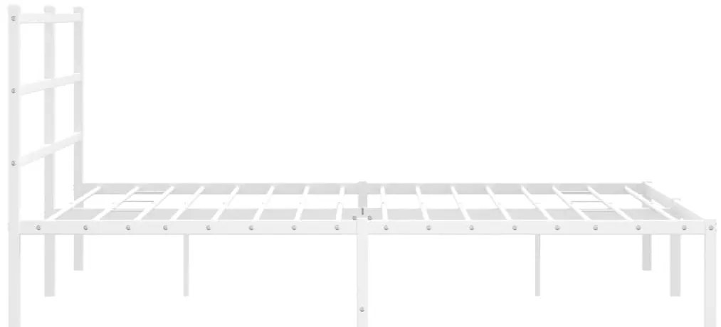 Estrutura de cama com cabeceira 150x200 cm metal branco