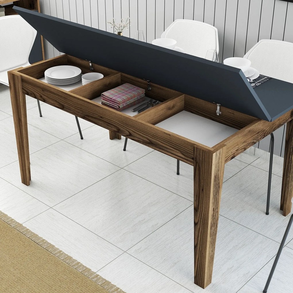 Mesa de Jantar Milan500 – Nogueira e Antracite – 145x75x88 cm