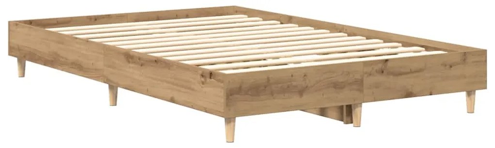 Estrutura de cama sem colchão 140x190 cm carvalho artesanal