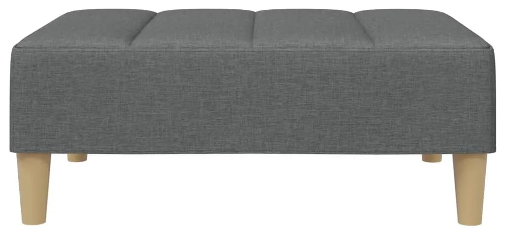 Sofá-cama de 2 lugares c/ apoio de pés tecido cinzento-escuro