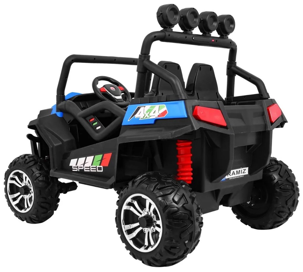 Carro elétrico para Crianças 2 Lugares Grand Buggy 24V 4x4 LIFT STRONG Rodas Espuma EVA, Assento couro ecológico Azul