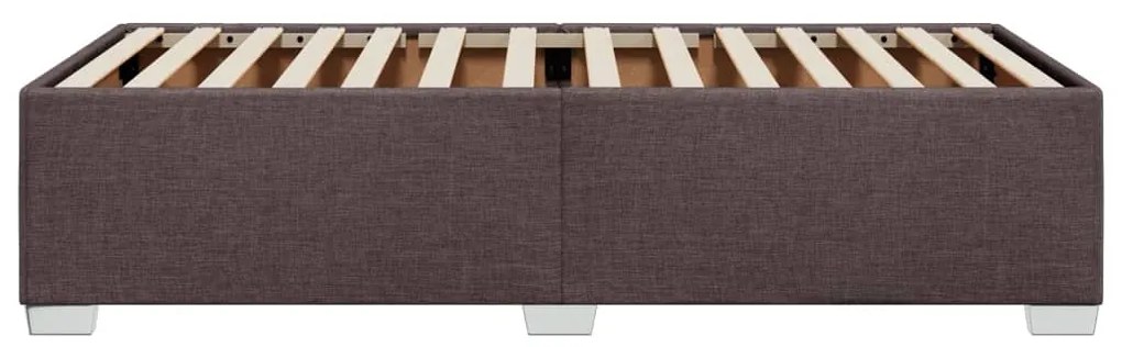 Estrutura de cama sem colchão 90x190 cm tecido castanho-escuro
