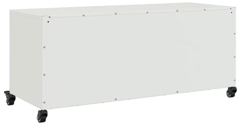 Móvel de TV 100,5x39x43,5 cm aço laminado a frio branco