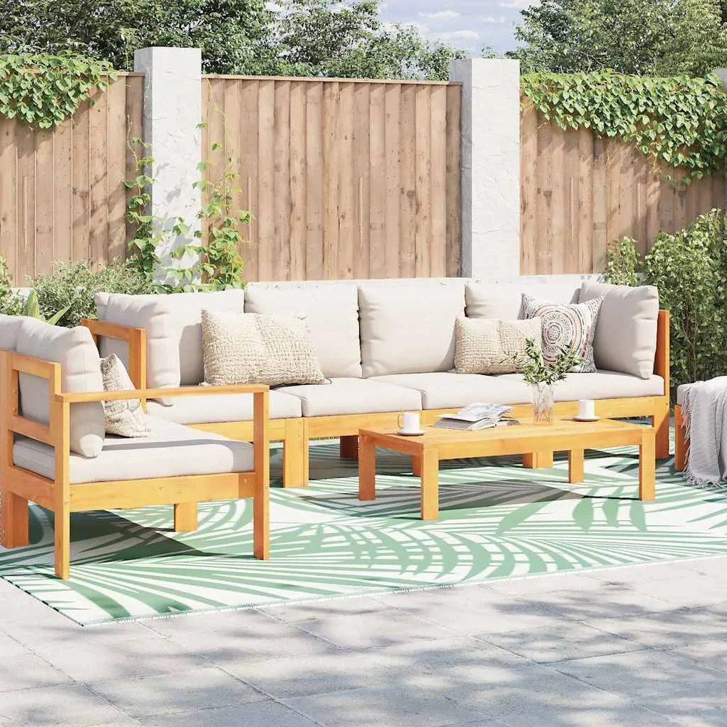 vidaXL Tapete para Outdoor Folha ARAKIL Verde e Branco 400 × 300 cm