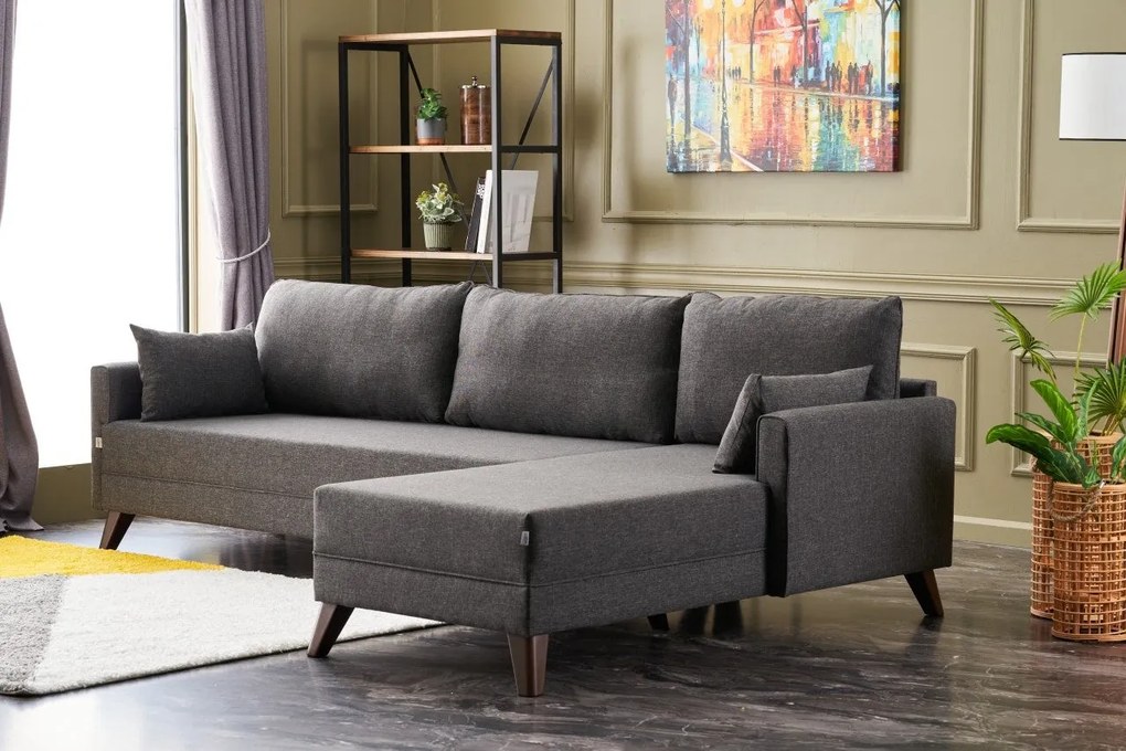 Sofá de Canto Bella – Antracite – 275 cm x 85 cm x 81 cm