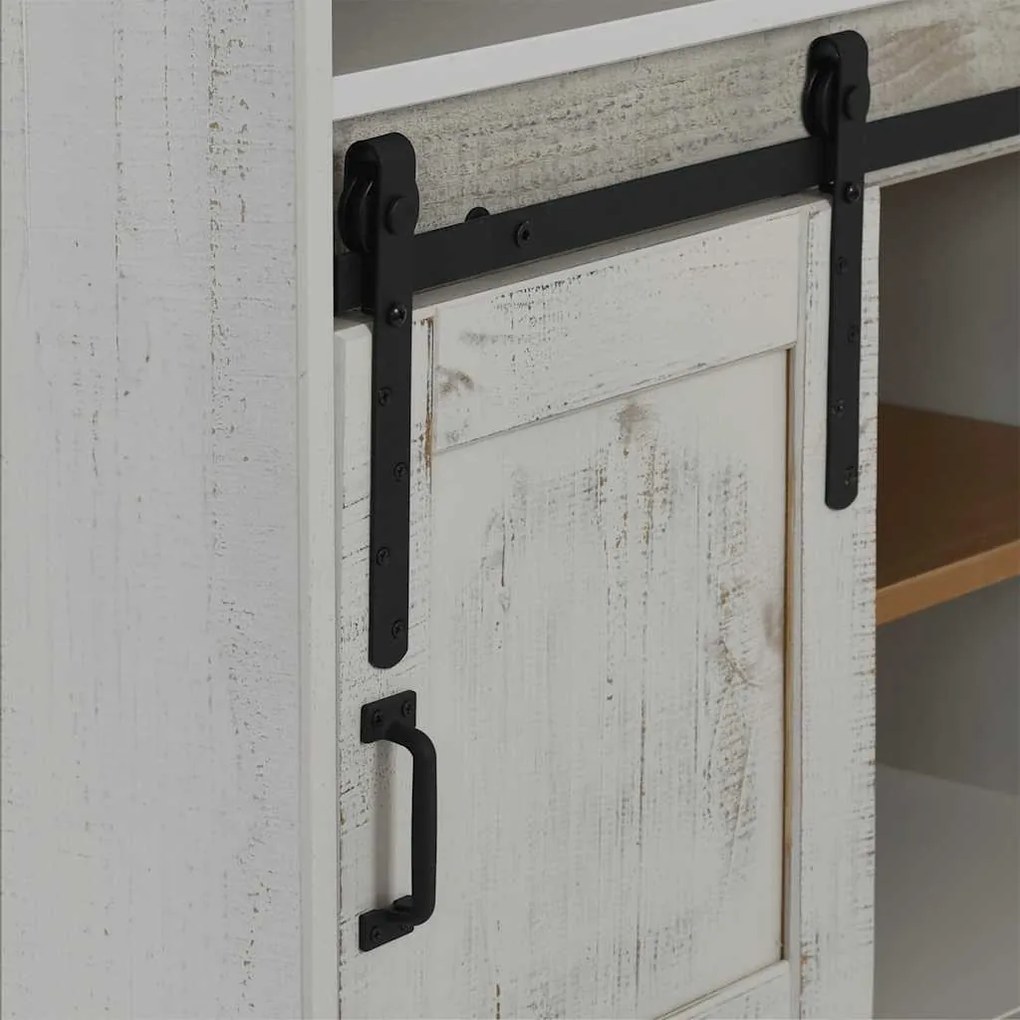 Adega HALDEN com Suporte para Vinhos e Porta Deslizante Pinho