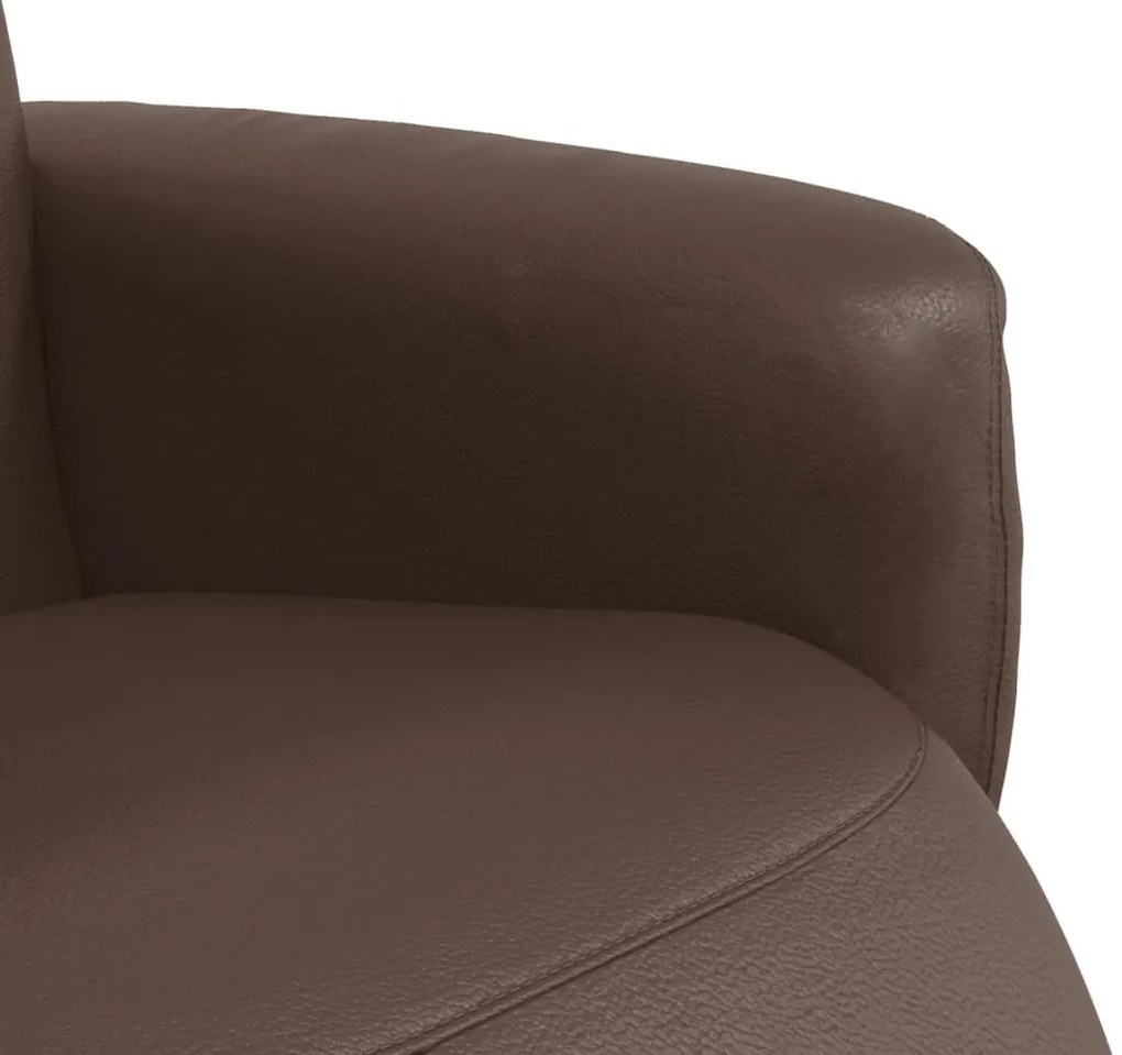 Poltrona reclinável c/ apoio de pés couro artificial castanho