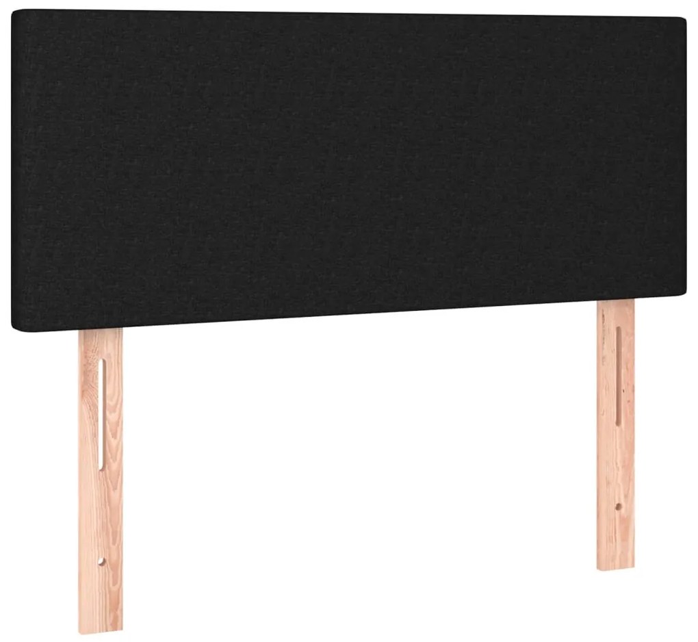 Cama boxspring com colchão 120x190 cm tecido preto