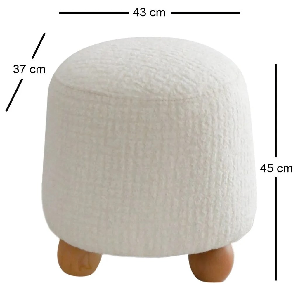Pouffe Fumi – Branco – 43x45x37 cm