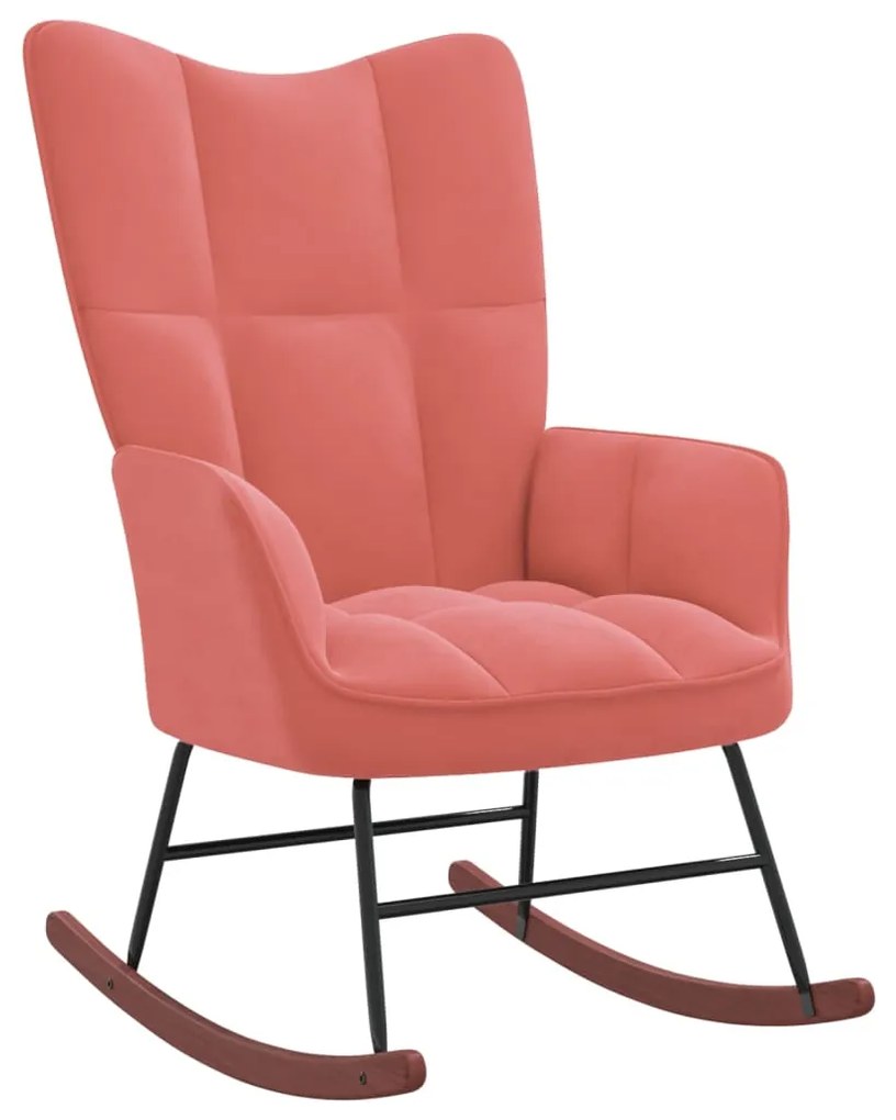 328143 vidaXL Cadeira de baloiço veludo rosa