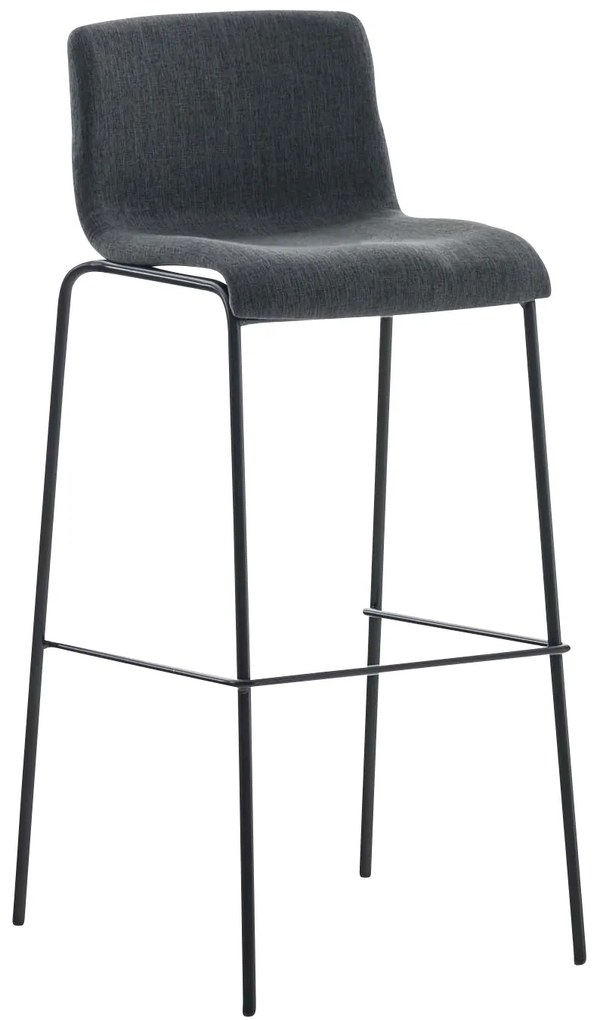 Conjunto de 2 bancos de bar Hoover em tecido e com estrutura preta 43 x 100 x 48 cm Cinzento escuro