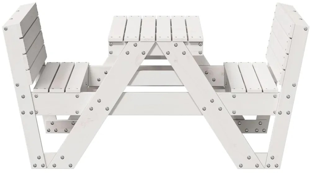 Mesa de piquenique p/ crianças 88x122x58 cm pinho maciço branco