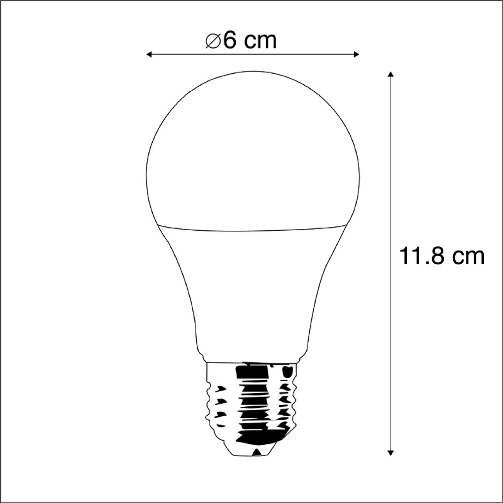 Conjunto inteligente de 3 lâmpadas LED E27 RGBW A60 9W 800 lm 2200-4000K