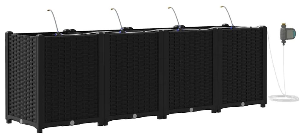 Jardineiras de Jardim 1 pc Preto 160 x 40 x 52 cm Plástico