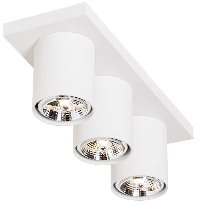 Candeeiro de teto moderno branco 3 luzes - Tubo Moderno