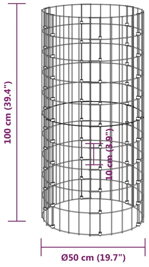 Compostor de jardim Ø50x100 cm aço galvanizado