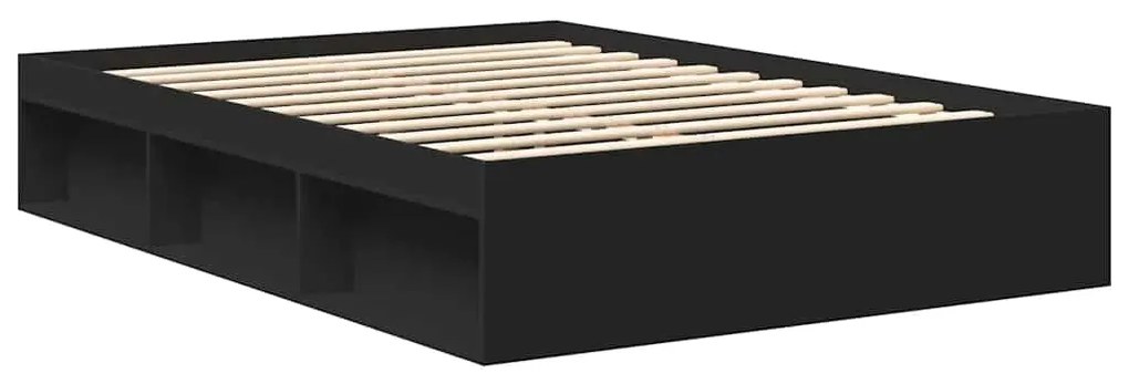 Estrutura de cama de casal 135x190 cm preto