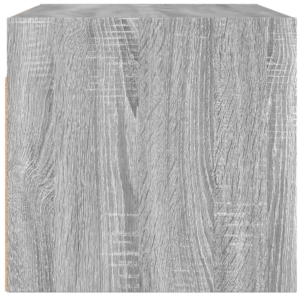Armário de parede c/ portas vidro 68,5x37x35 cm cinzento sonoma