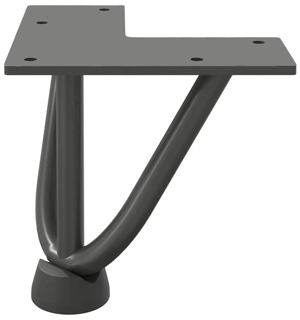 Pernas de grampo para mesa de centro 4 peças antracite 10 cm aço maciç