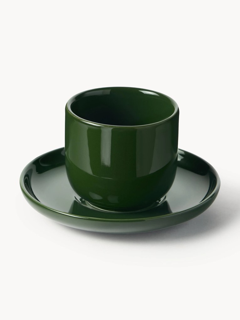 Chávenas de café expresso em porcelana com pires Nessa, 4 uni.