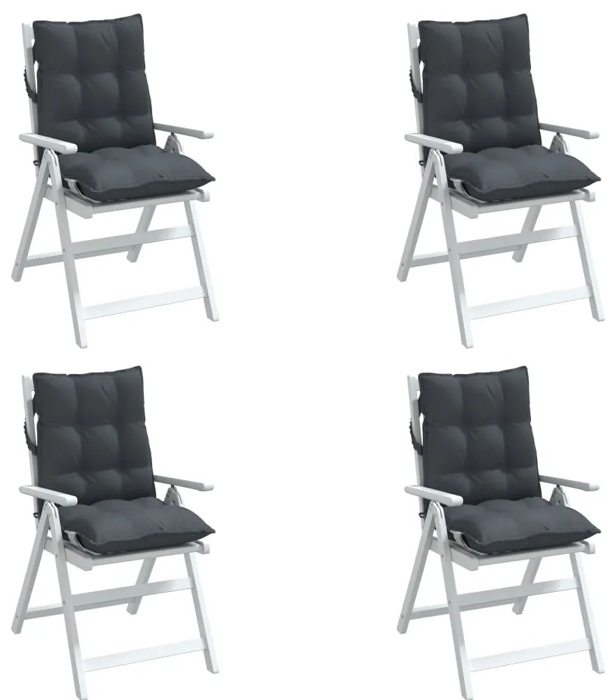 Almofadões cadeira encosto baixo 4 pcs tecido oxford antracite
