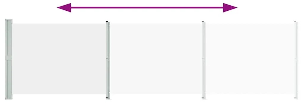 Toldo lateral retrátil para pátio 600x160 cm cor creme