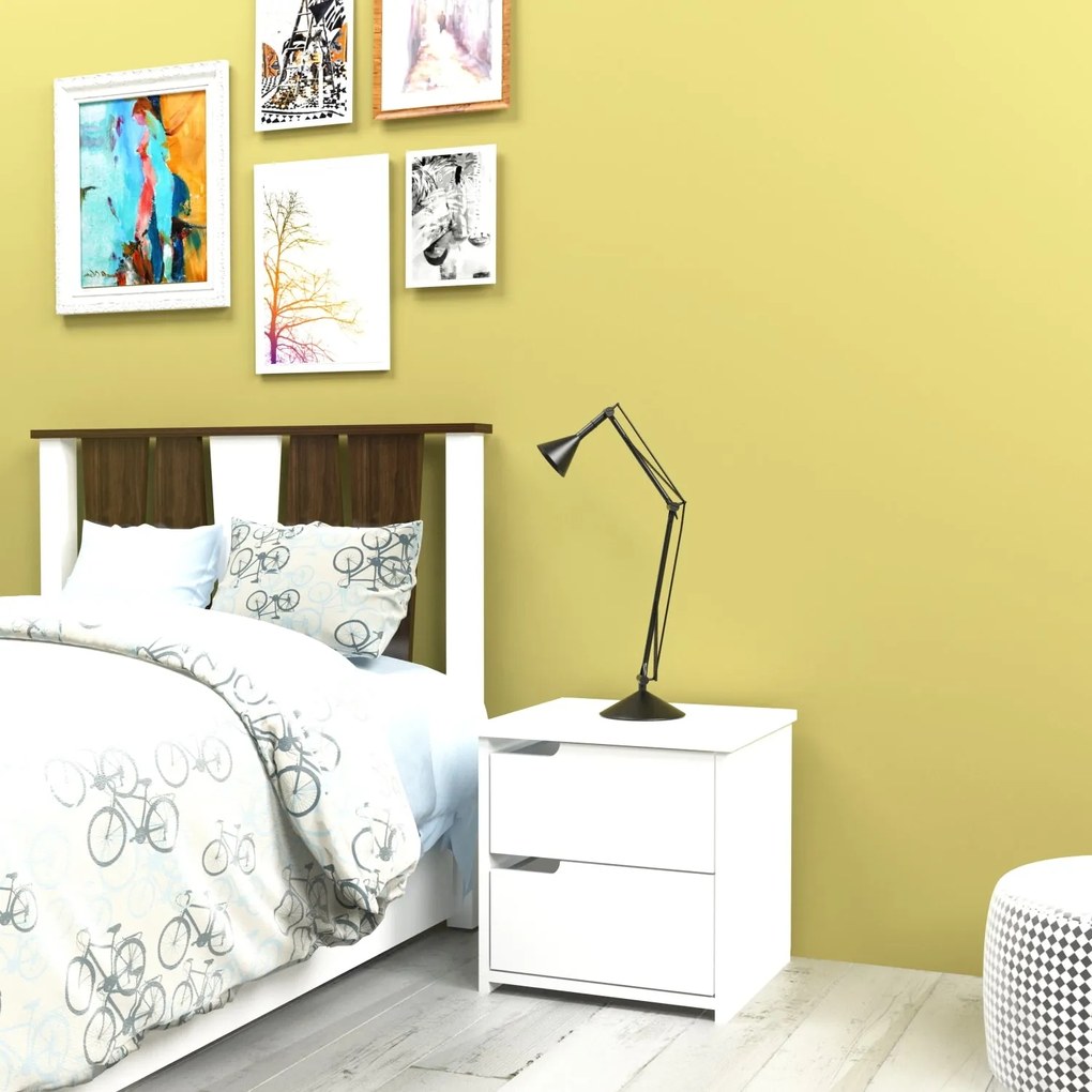 Mesa de Cabeceira Malarin – Branco – 45x45x40 cm