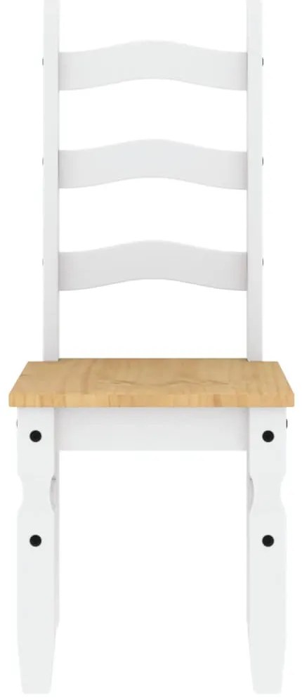 Cadeiras de jantar 2 pcs Corona 42x47x107cm pinho maciço branco