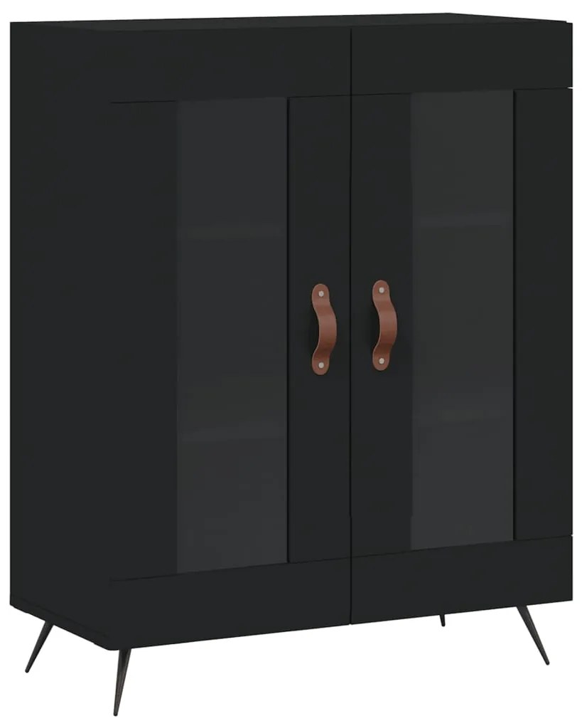 Armário alto 69,5x34x180 cm derivados de madeira preto