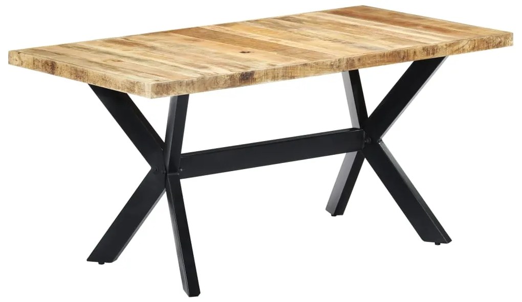 Mesa de jantar 160x80x75 cm madeira de mangueira áspera maciça