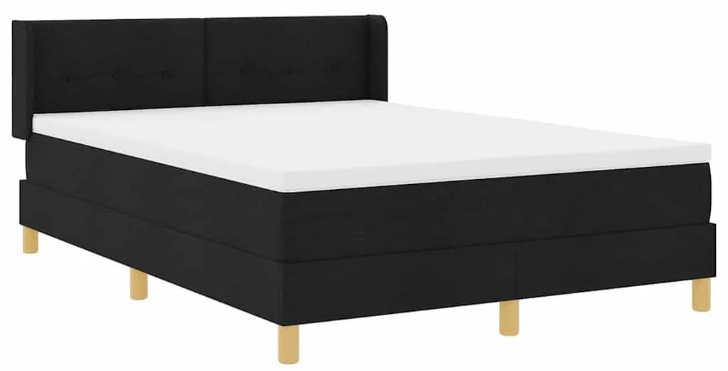 Cama Box com cabeceira Manual Preto 140 x 200 cm Estofado