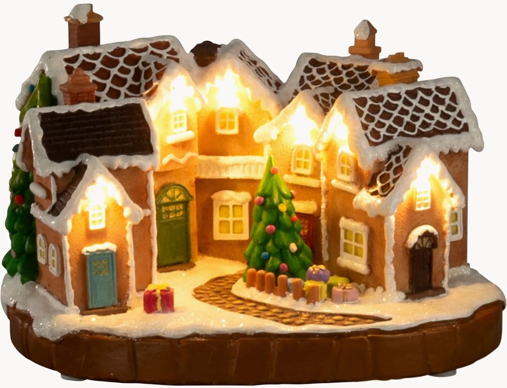 Decoração de Natal LED com temporizador Gingerbread Village