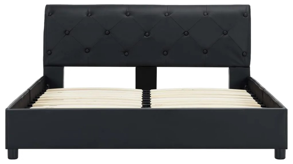 Estrutura de cama 140x200 cm couro artificial preto