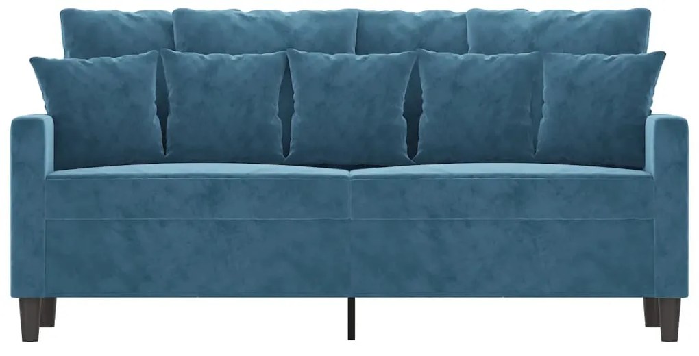 Sofá de 2 lugares veludo 140 cm azul