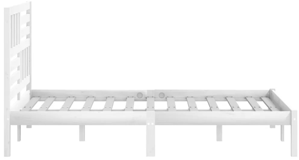 Estrutura de cama 160x200 cm madeira de pinho maciça branco