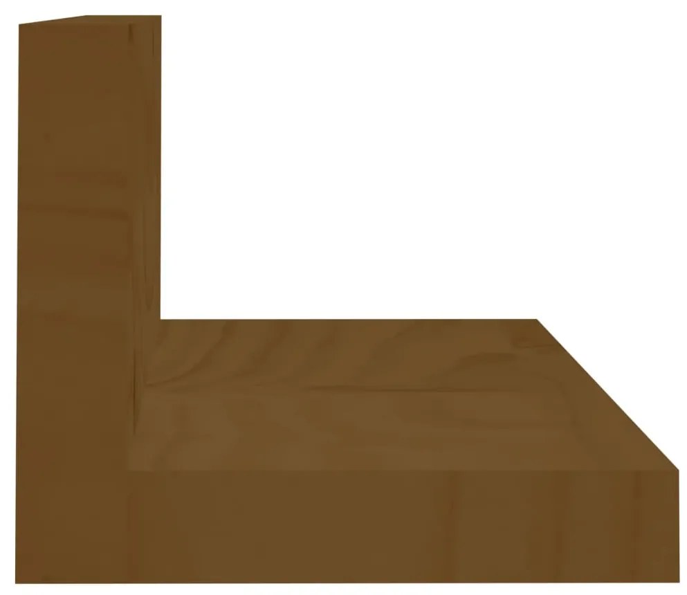 Prateleiras de parede 2 pcs 80x11x9cm pinho maciço castanho-mel
