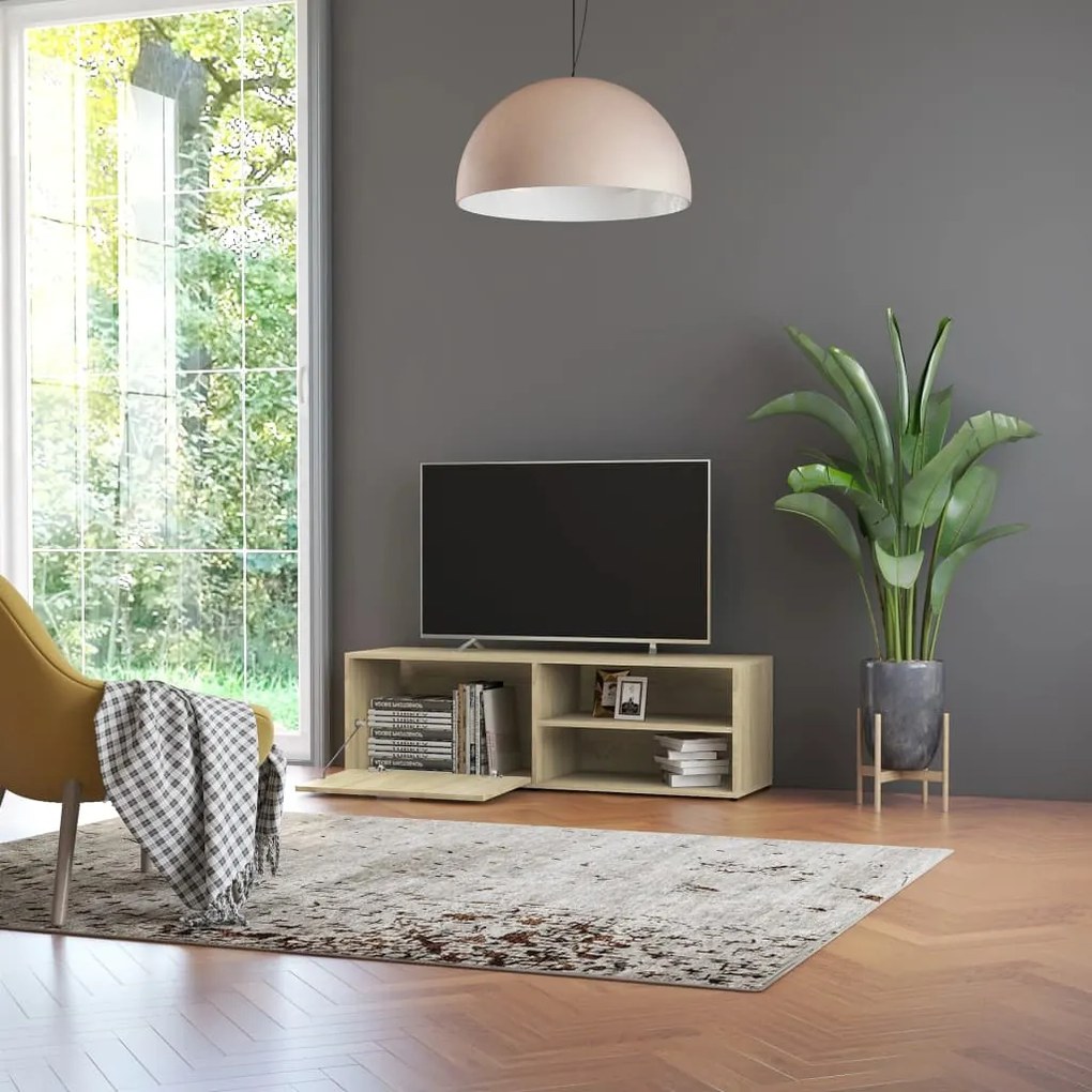 Móvel de TV 120x34x37 cm derivados de madeira carvalho sonoma