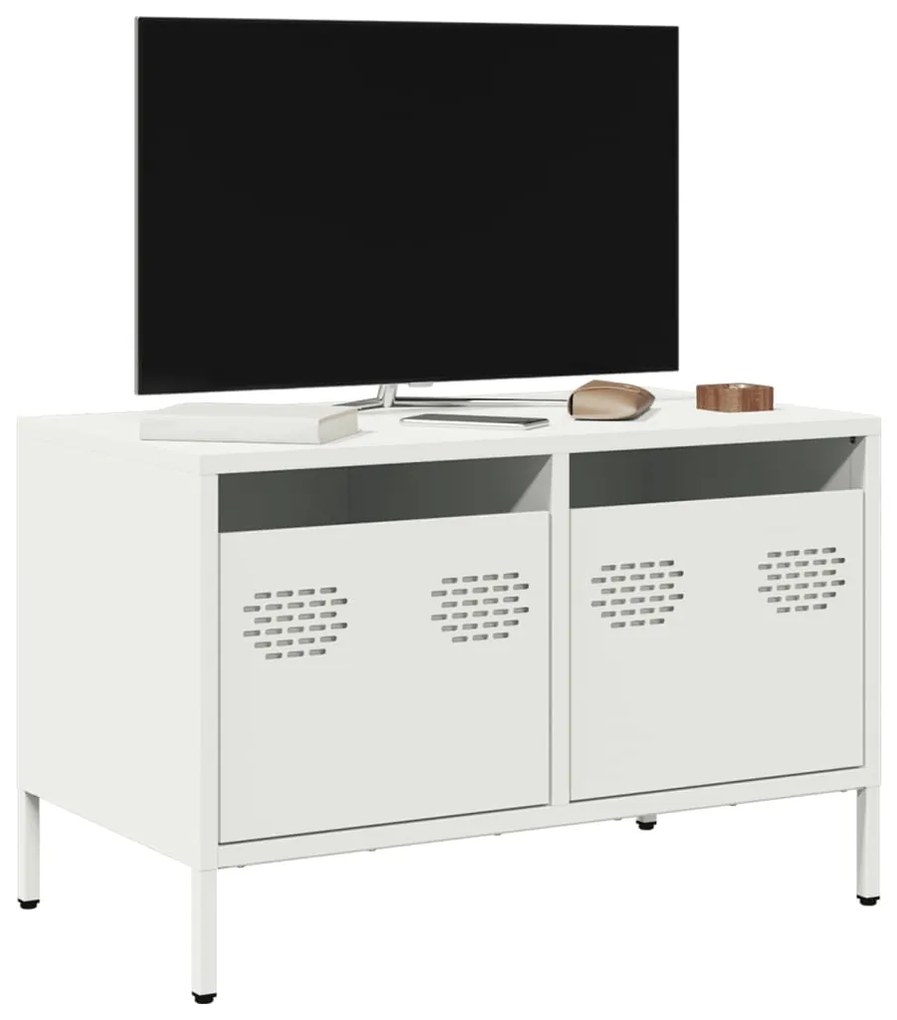 vidaXL Móvel de TV 68x39x43,5 cm aço laminado a frio branco
