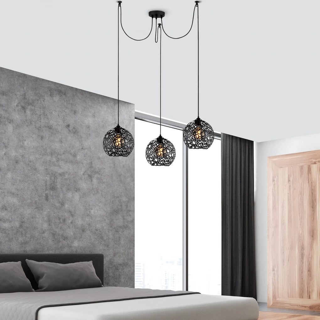 Chandelier Fellini – Preto – 115 x 115 cm