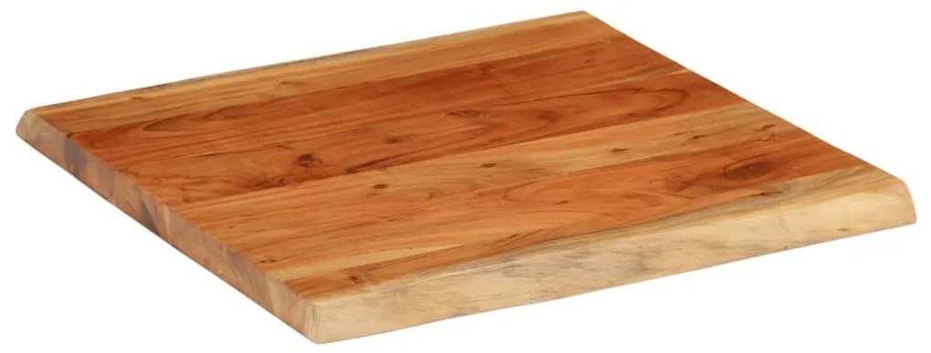 Tampo de mesa retangular borda viva 80x80x2,5 cm acácia maciça