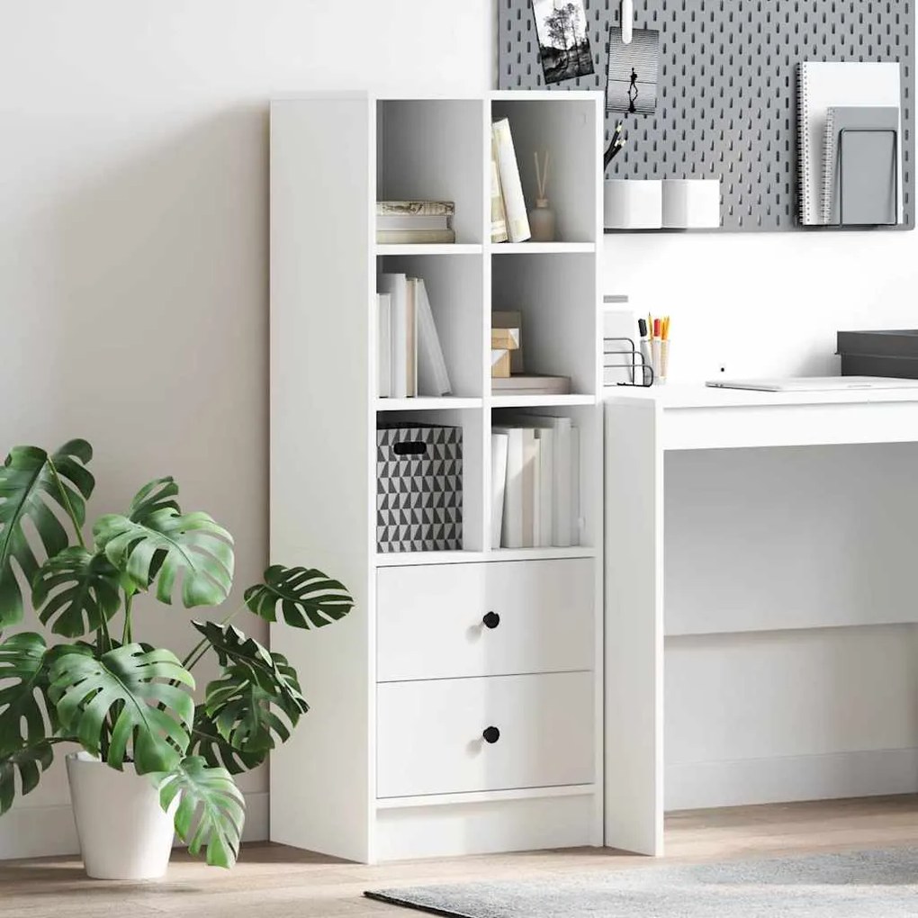 vidaXL Unidade de Prateleira Branca Branco MDF Padrão