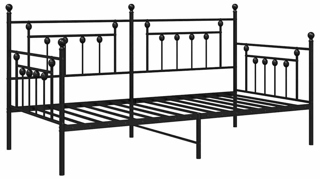Estrutura de Cama Dia vidaXL Preta 107x203 cm Aço